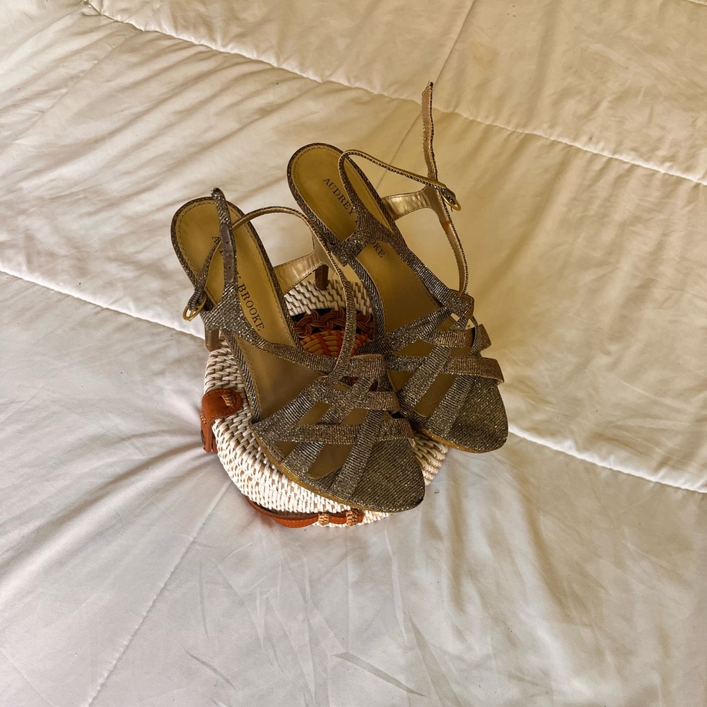 Audrey Brooke Glittery Gold Heels